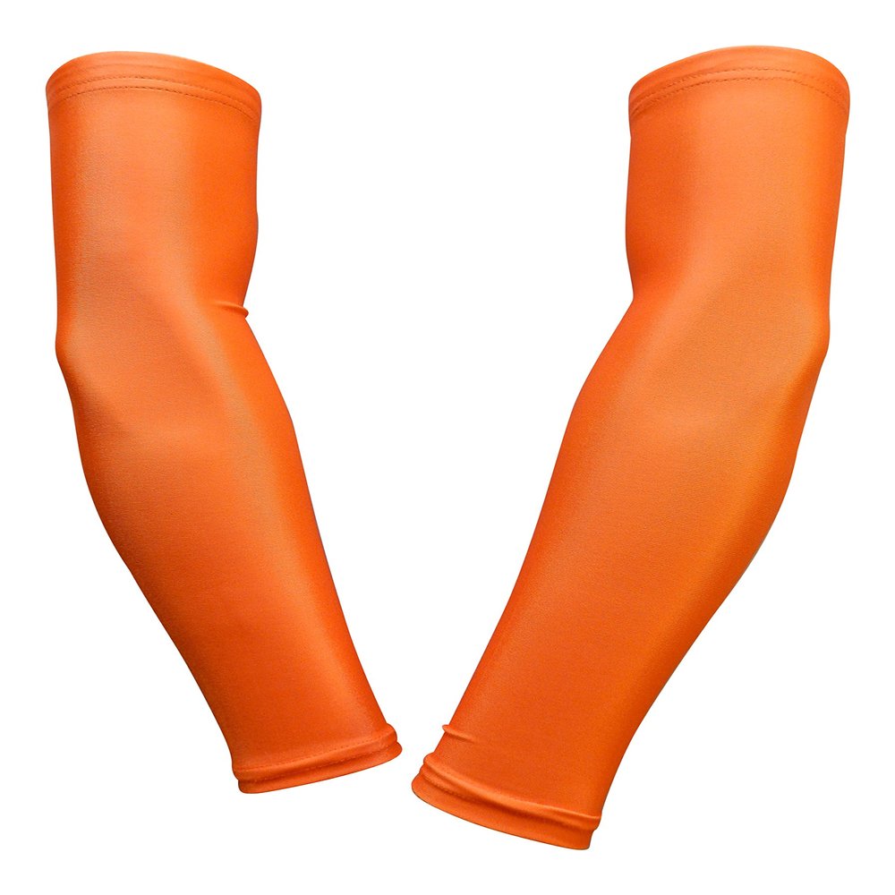 Sports Farm PAIR Compression Elbow Arm Sleeves (ADULT SMALL, ORANGE)
