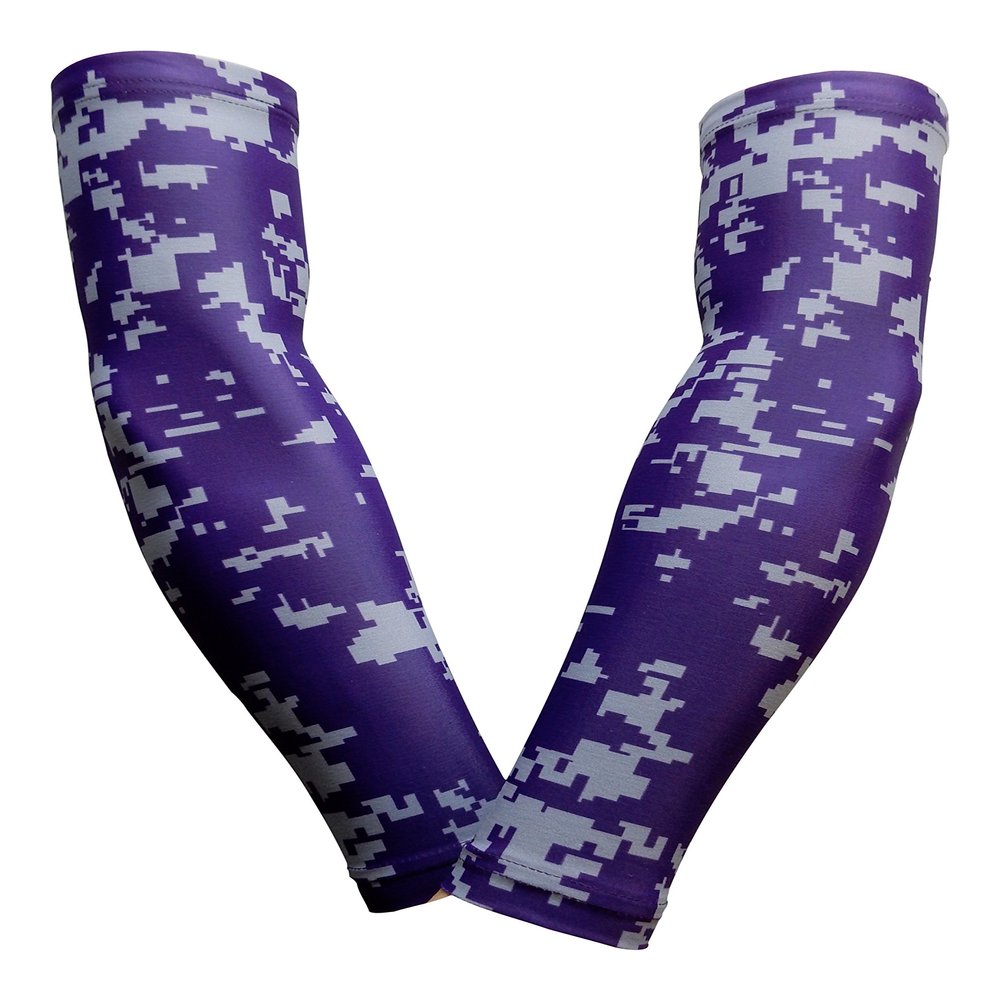 Sports Farm PAIR Compression Elbow Arm Sleeves (YOUTH MEDIUM, PURPLE GRAY (2 COLOR))