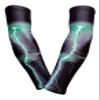 SportsFarm PAIR - Compression Elbow Arm Sleeves (ADULT MEDIUM, BLACK GREEN LIGHTNING) view 1