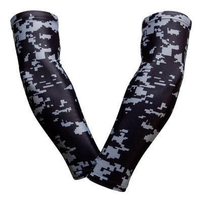 Sports Farm PAIR Compression Elbow Arm Sleeves (YOUTH LARGE, BLACK GRAY DIGI CAMO (2 COLOR))