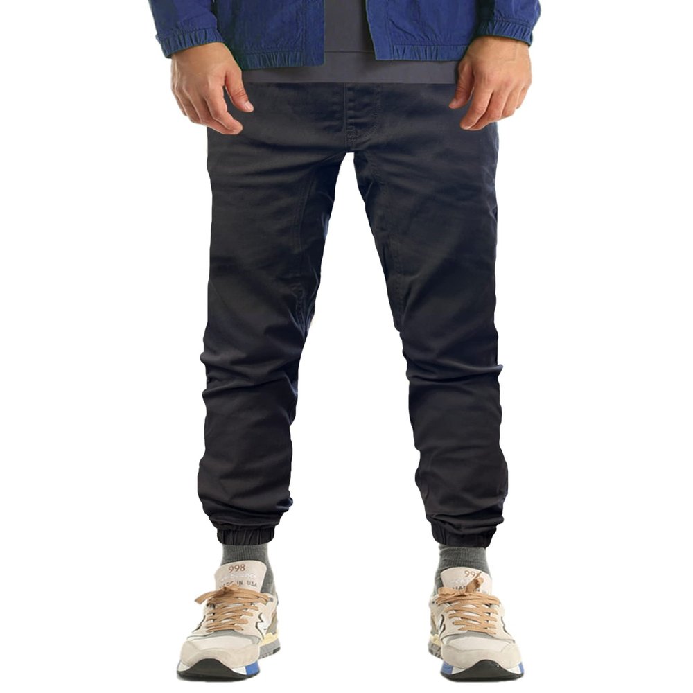 Southpole Big Boys' Jogger Pants in Basic Stretch Twill Fabric, Dark Grey, Large