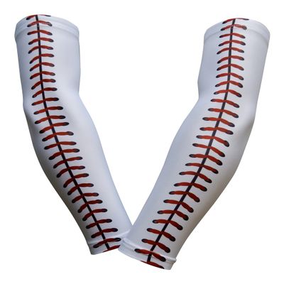 Sports Farm PAIR Compression Elbow Arm Sleeves (YOUTH MEDIUM, BASEBALL STITCH)