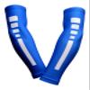 Sports Farm PAIR Compression Elbow Arm Sleeves (YOUTH MEDIUM, ROYAL WHITE STRIPE) view 1
