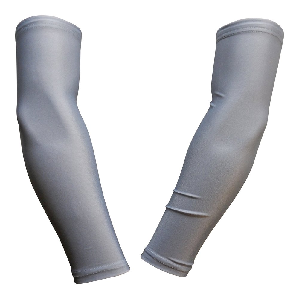 Sports Farm PAIR Compression Elbow Arm Sleeves (ADULT LARGE, GRAY)