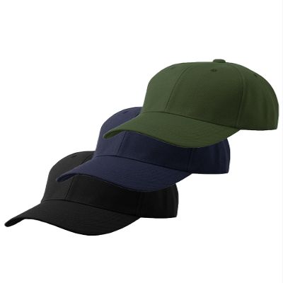 Maxxilano Men's Plain Baseball Cap Adjustable Curved Visor Hat-3P Black Olive Navy