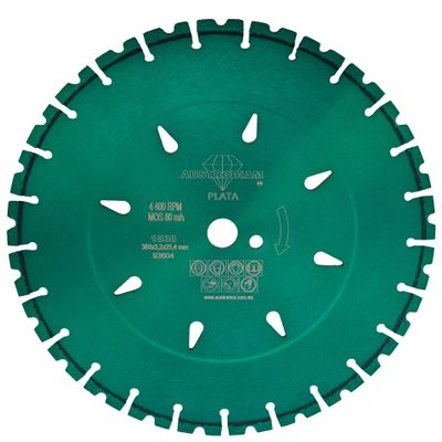 Austromex 1538 DISCO DIAM 14X0.125X2 "DENTADO GREEN-SILVER