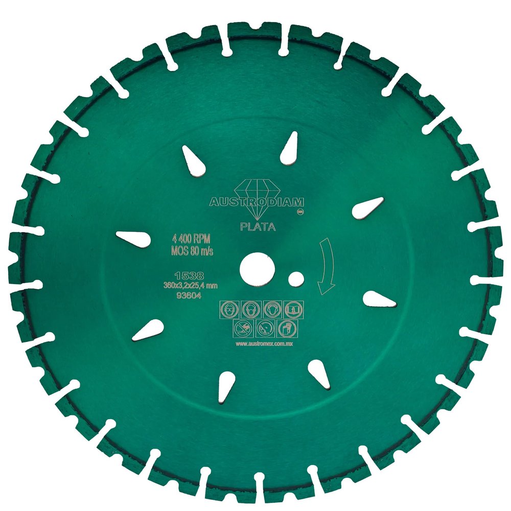 Austromex 1538 DISCO DIAM 14X0.125X2 "DENTADO GREEN-SILVER