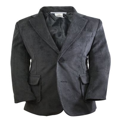 Luca Gabriel Toddler Boys' Charcoal Single Breasted Corduroy Blazer Jacket - 2t