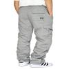 DREAM USA Men's Fleece Cargo Sweatpants Heavyweight (5XL, Grey) view 2