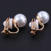 Simulated Pearl Clip Earrings No Pierced Charm Jewelry Gold Plated 8mm Pearl (8mm gold plated) view 2