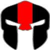 3" Spartan Thin Red Line Decal Firefighter Flag Lucky Vinyl Sticker view 1