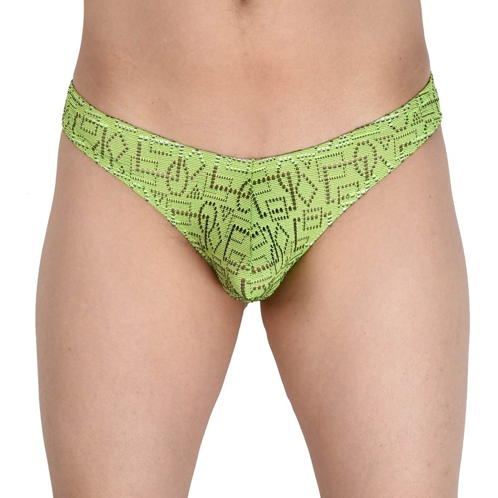 JAXFSTK Men's Bikini Briefs Duotone Bulge Pouch Brief Underwear Mini Nightwear Guys Underpants Green M