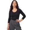 Emmalise Women's Long Sleeve Scoop Neck Tee Slim Fit Junior and Plus Size, 3Pk - H Grey, Charcoal, Black Small view 2
