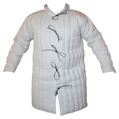 Thick Padded Gambeson Armour Aketon Medieval Coat Jacket ABS (White, 49)