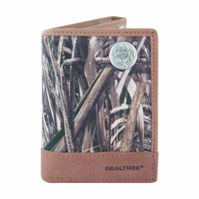 NCAA Georgia Bulldogs Zep-Pro Realtree Nylon and Leather Trifold Concho Wallet, Camouflage, One Size