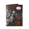 NCAA Memphis Tigers Zep-Pro Mossy Oak Nylon and Leather Trifold Concho Wallet, Camouflage, One Size view 1