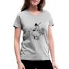 Spreadshirt Thelwell Rider Spring Cleaning Sweeping Horse Licensed Women's V-Neck T-Shirt, 2XL, Gray view 1