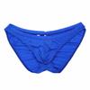 FEESHOW Men's Silky Bikini Briefs Bulge Pouch Underwear Swimwear Ruched Back Blue one Size view 1