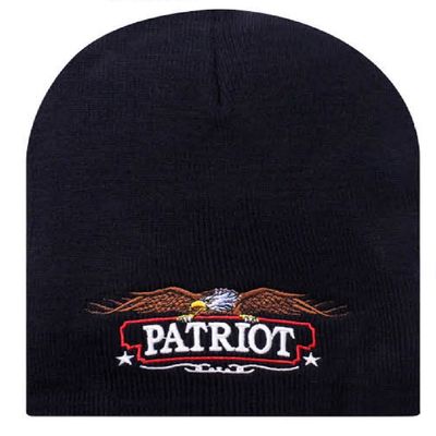 Patriot USA America Patriotic American Embroidered Beanie Stocking Cap Hat Black