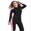 Akaeys Sun Protection Swimwear for Women One Piece Surfing Swim Suit Long Sleeve Rush Guard Pink view 3