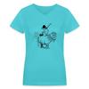 Spreadshirt Thelwell Rider Spring Cleaning Sweeping Horse Licensed Women's V-Neck T-Shirt, 2XL, Aqua view 1