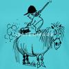 Spreadshirt Thelwell Rider Spring Cleaning Sweeping Horse Licensed Women's V-Neck T-Shirt, 2XL, Aqua view 2
