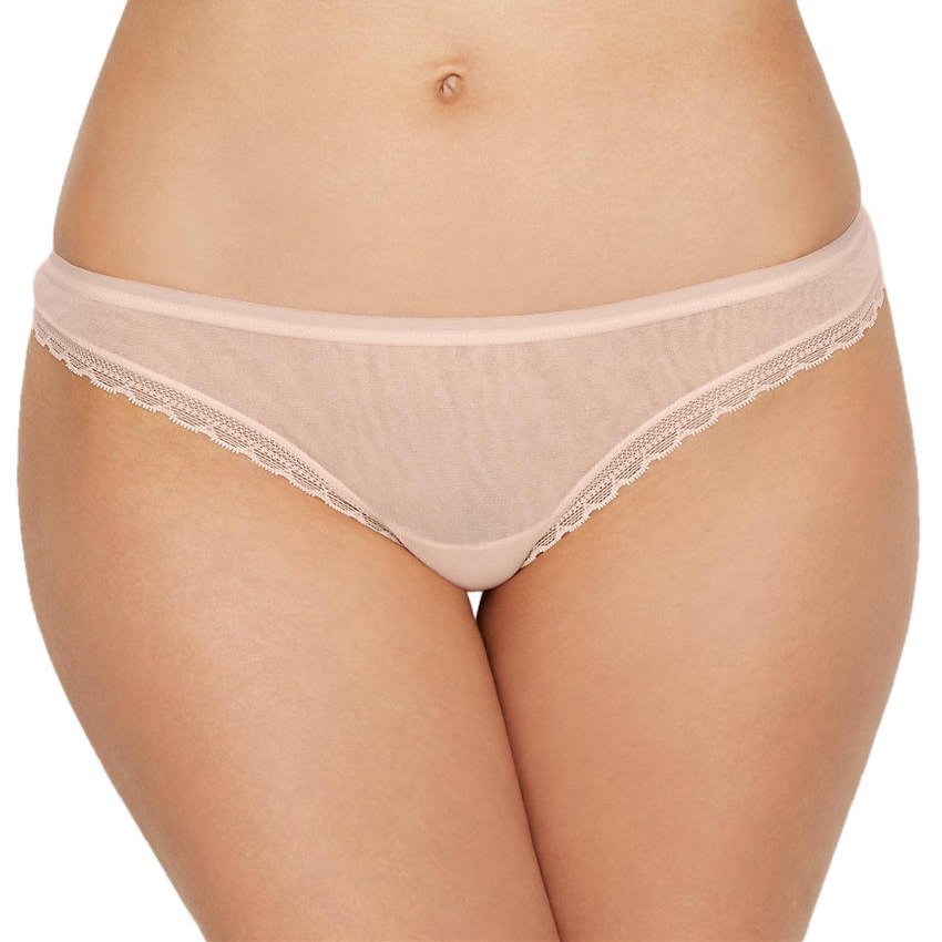 OnGossamer Women's Next to Nothing Mesh Low-Rise Thong Panty, Blush, Medium