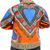 RaanPahMuang Wide European Poets Collar Long Sleeve Shirt Dashiki Heart Print, Small, Heart Print Orange view 2