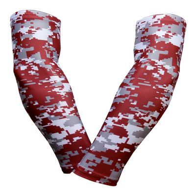 Sports Farm PAIR Compression Elbow Arm Sleeves (ADULT SMALL, MAROON GRAY DIGI CAMO (2 COLOR))
