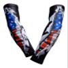 Sports Farm PAIR Compression Elbow Arm Sleeves (ADULT LARGE, BLACK US FLAG RIPPING SHIRT) view 1