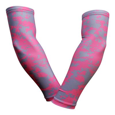 Sports Farm PAIR Compression Elbow Arm Sleeves (ADULT SMALL, PINK GRAY DIGI CAMO (2 COLOR))