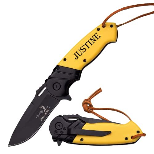 Elk Ridge Personalized Free Engraving - Quality Pocket Knife  (Yellow)