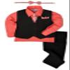 Johnnie Lene JL40 Pinstripe Boys Formal Dresswear Vest Set (2T, Black/Melon) view 1