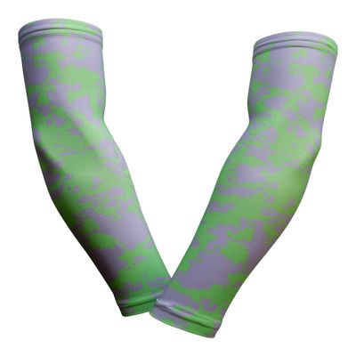 Sports Farm PAIR Compression Elbow Arm Sleeves (ADULT SMALL, LIME GRAY DIGI CAMO (2 COLOR))