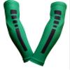 Sports Farm PAIR Compression Elbow Arm Sleeves (ADULT SMALL, GREEN BLACK STRIPE) view 1