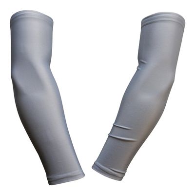 Sports Farm PAIR Compression Elbow Arm Sleeves (ADULT MEDIUM, GRAY)