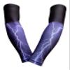 SportsFarm PAIR - Compression Elbow Arm Sleeves (ADULT SMALL, PURPLE BLACK LIGHTNING) view 1