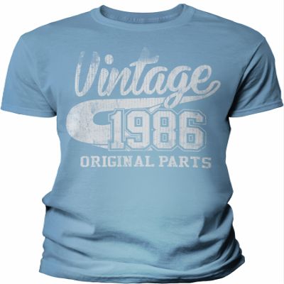 40th Birthday Gift Shirt for Men - Vintage 1986 Original Parts - Carolina-4X