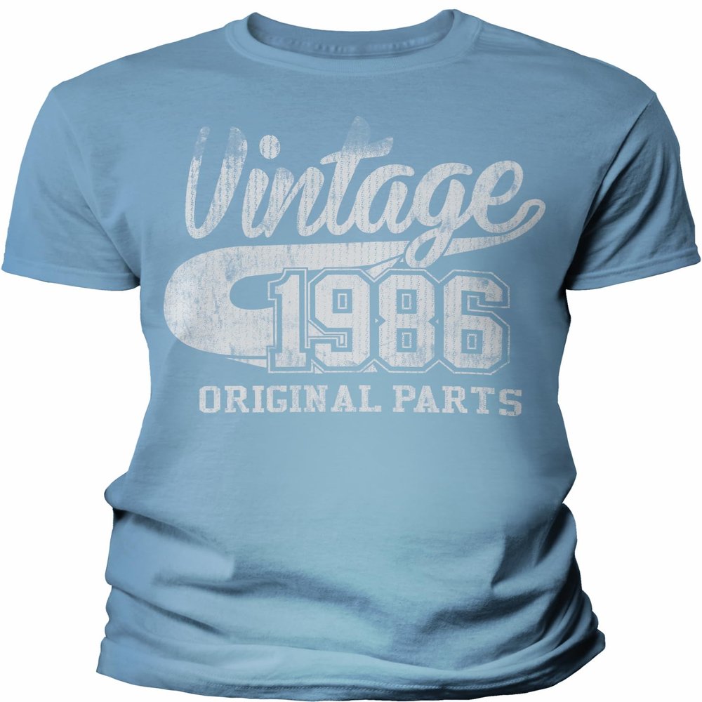 40th Birthday Gift Shirt for Men - Vintage 1986 Original Parts - Carolina-4X