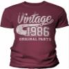 40th Birthday Gift Shirt for Men - Vintage 1986 Original Parts - Maroon-4X view 1