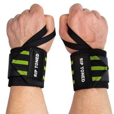 Rip Toned Wrist Wraps for Weightlifting  USPA & USAPL Approved 18" Wrist Straps for Powerlifting  Adjustable, Durable Gym Wraps with Thumb Loop  Quality Support for Men & Women  Green Flex