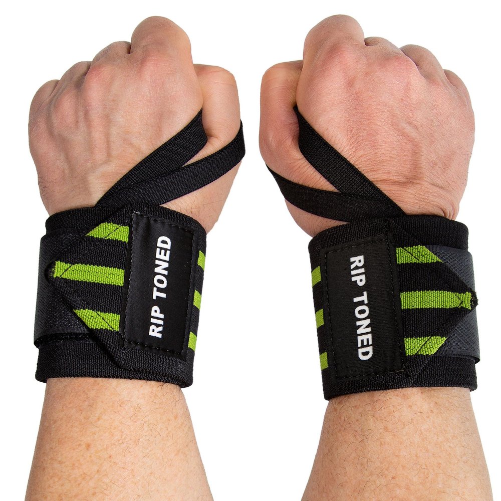 Rip Toned Wrist Wraps for Weightlifting  USPA & USAPL Approved 18" Wrist Straps for Powerlifting  Adjustable, Durable Gym Wraps with Thumb Loop  Quality Support for Men & Women  Green Flex