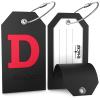 Shacke Initial Luggage Tag with Full Privacy Cover and Stainless Steel Loop - Black (Letter D) view 2