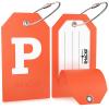 Shacke Initial Luggage Tag with Full Privacy Cover and Stainless Steel Loop  (Letter P) view 2
