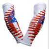 Sports Farm PAIR Compression Elbow Arm Sleeves (YOUTH MEDIUM, US FLAG/BASEBALL STITCH) view 1