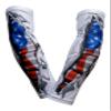 Sports Farm PAIR Compression Elbow Arm Sleeves (ADULT MEDIUM, WHITE US FLAG RIPPING SHIRT) view 1