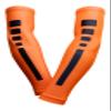Sports Farm PAIR Compression Elbow Arm Sleeves (YOUTH LARGE, ORANGE BLACK STRIPE) view 1