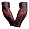 Sports Farm PAIR Compression Elbow Arm Sleeves (YOUTH MEDIUM, BLACK RED SPIDER WEB) view 1