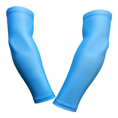Sports Farm PAIR Compression Elbow Arm Sleeves (YOUTH LARGE, LIGHT BLUE)