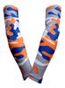 Sports Farm PAIR Compression Elbow Arm Sleeves (YOUTH LARGE, ORANGE ROYAL GRAY WOODLAND CAMO) view 1